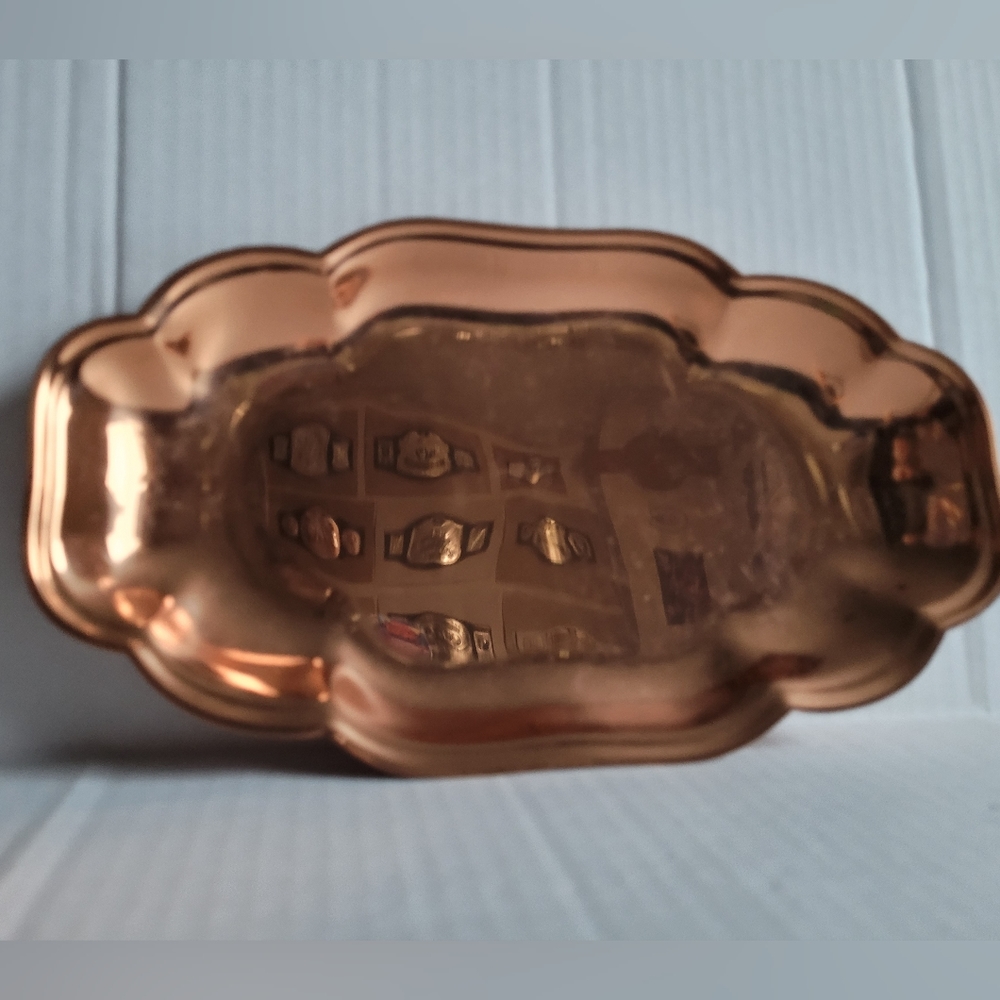 Vintage Coppercraft Guild Scalloped Edge Copper Plate/Tray 12" Wide